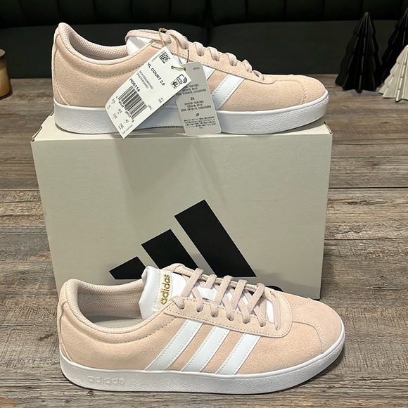 NWT Adidas Adidas VL Court 2.0 Women's Shoes - Light Pink - H06114 - Picture 2 of 11